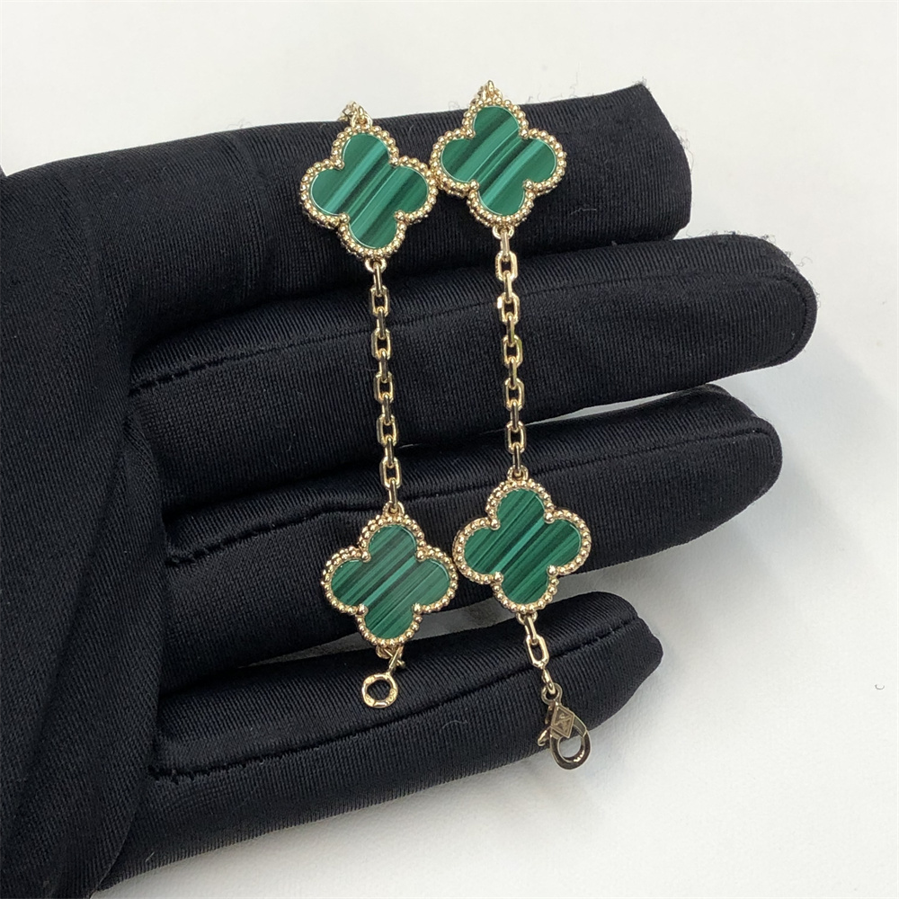 Van Cleef & Arpels Vintage Alhambra Bracelet 5 Motifs Malachite