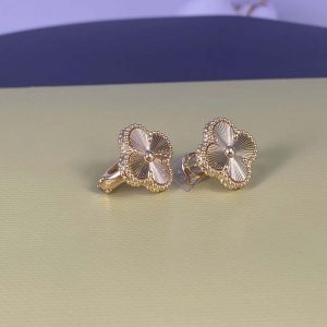 VCA Vintage Alhambra Pure 18K Yellow Gold Earrings
