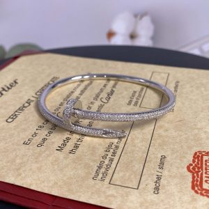 Cartier Juste Un Clou Pure 18K White Gold Bracelet with Diamonds