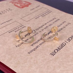 Cartier Juste Un Clou Pure 18K Yellow Gold Earrings with Diamonds