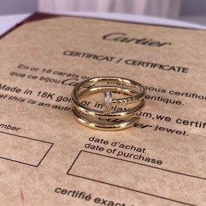 Juste Un Clou Pure 18K Yellow Gold Ring with Diamonds