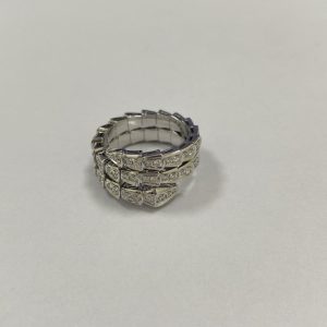 Replica Bulgari Serpenti Viper Two Coil Earrings 18K White Gold Diamonds