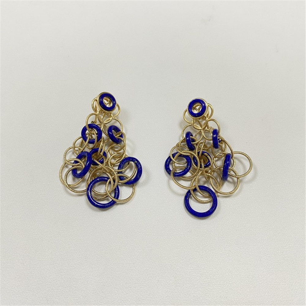 Replica Buccellati Hawii Color Earrings 18K Yellow Gold Lapis