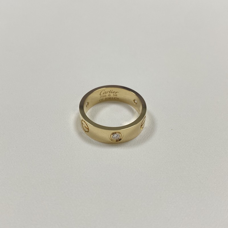 Replica Cartier Love Ring 18K Yellow Gold 3 Diamonds