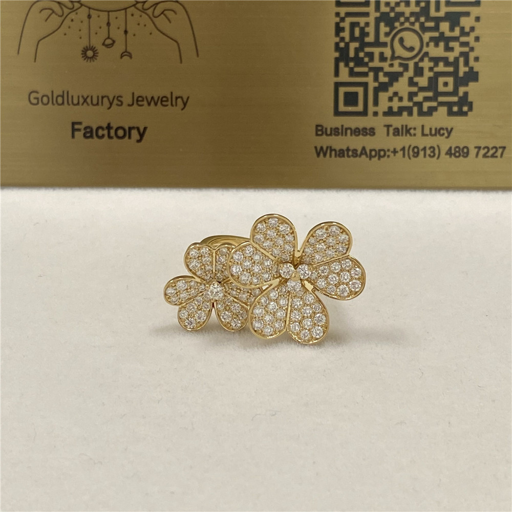 VCA Frivole Between the Finger Ring 18K Yellow Gold Diamond VCARP0J800