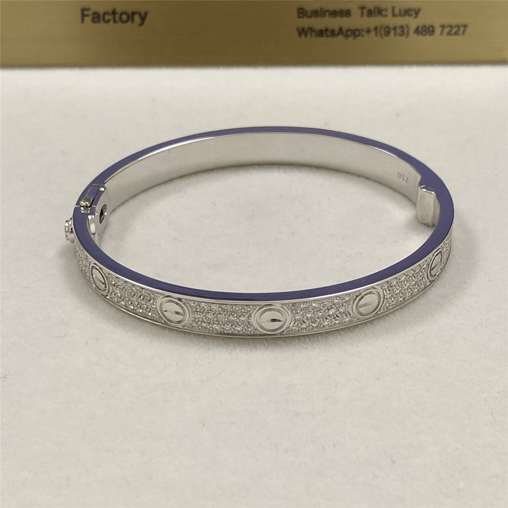 Cartier Love Bracelet 18K White Gold Paved Diamonds N6717617