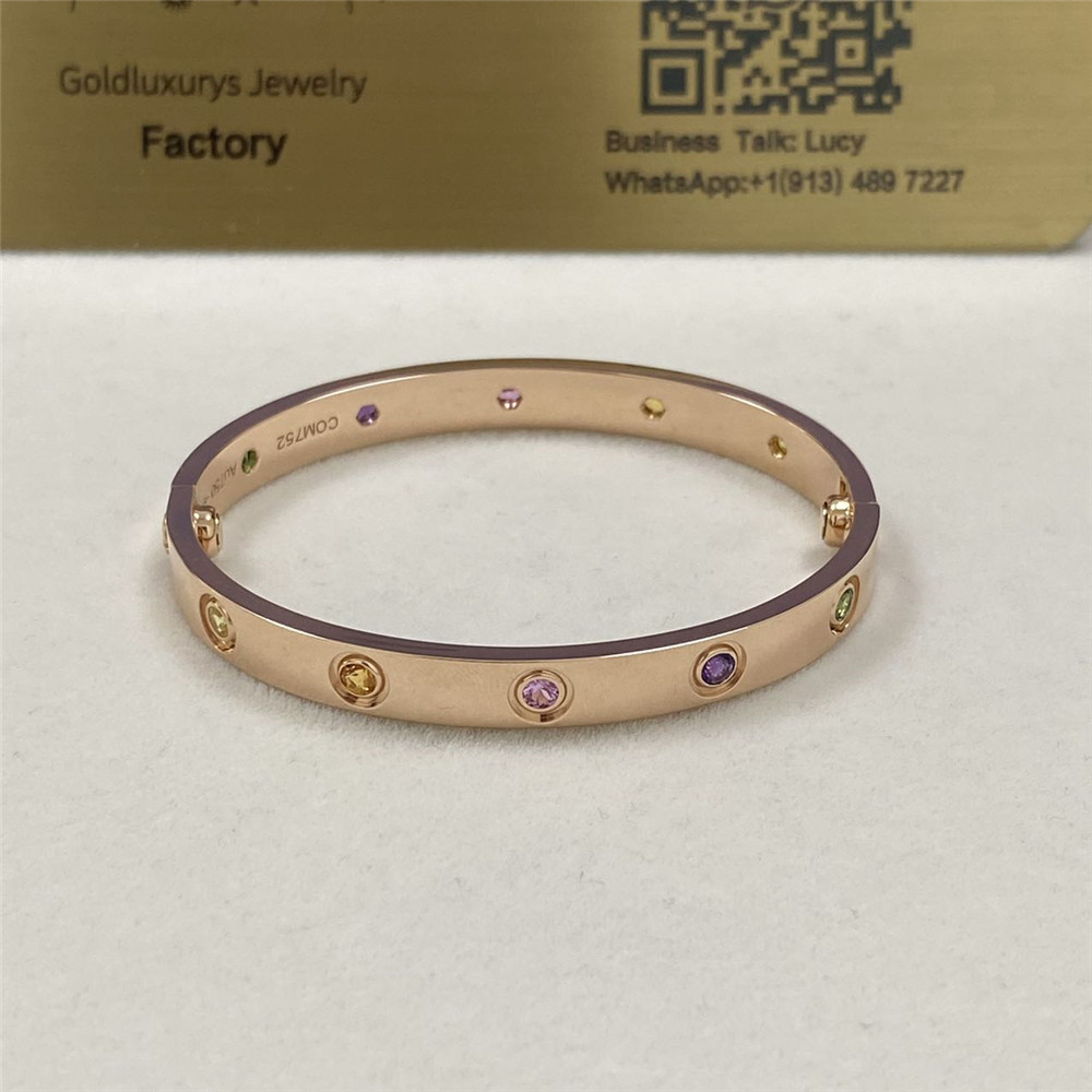 Hot Sale Cartier Multi Gem Love Bracelet 18K Rose Gold