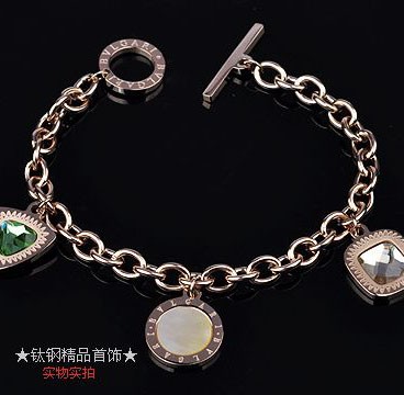 Bvlgari Crystal Charms Bracelet in 18kt Pink Gold