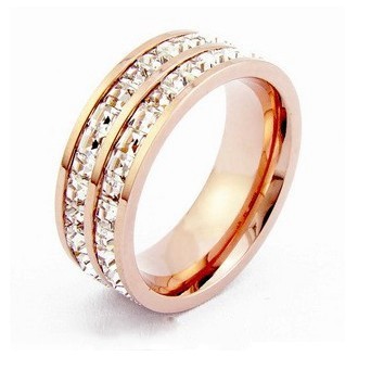 Cartier 2 Row Wedding Band Ring in 18K Pink Gold Pave Diamonds
