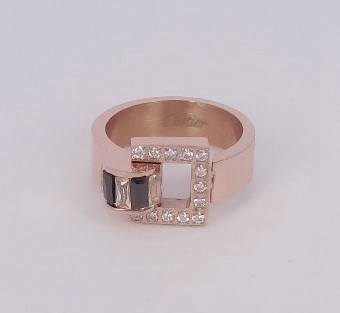 Cartier Ring in Pink Gold with Diamonds-Paved