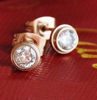 Cartier Diamond Earrings in Pink Gold