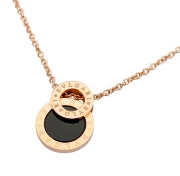 Bvlgari Necklace in 18kt Pink Gold with Black Onyx