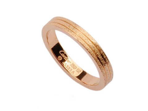 Cartier Wedding Band Ring in 18kt Pink Gold with Pave Corundum