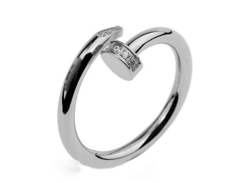 Cartier Juste Un Clou Ring in 18kt White Gold With Diamond-Paved