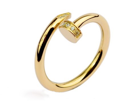 Cartier Juste Un Clou Ring in 18kt Yellow Gold With Diamond-Paved