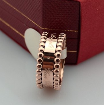 Van Cleef & Arpels Perlee Signature Ring, Pink Gold