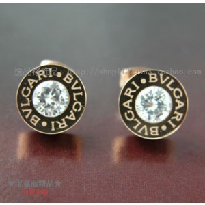 Bvlgari Stud Earrings in 18kt Yellow Gold with Clear CZ Stone
