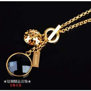 Bvlgari Charms Necklace in 18kt Yellow Gold with Black Mother of