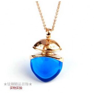Bvlgari Blue Perfume Bottle Necklace in 18kt Pink Gold