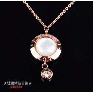 Blvgari Charms Necklace in 18kt Pink Gold with White Mother of P