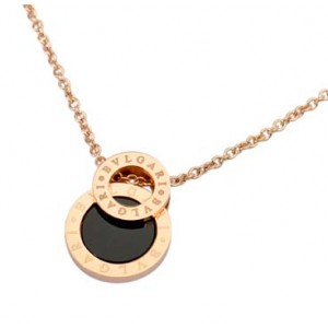 Bvlgari Necklace in 18kt Pink Gold with Black Onyx