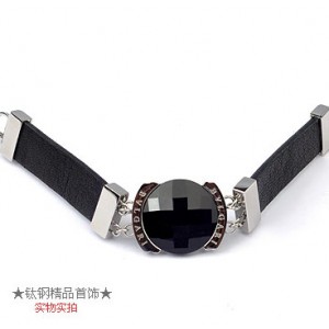 Bvlgari BRACELET WITH BLACK Calfskin and BLACK MOTHER OF PEARL
