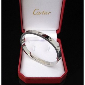 Cartier Oval Love White Gold Bracelet With Diamond,Narrow