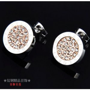 Bvlgari Stud Earrings in 18kt Pink Gold and White Gold