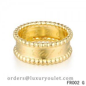 Van Cleef & Arpels Perlee Signature Ring,Yellow Gold