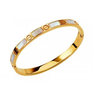 Cartier 18kt Yellow Gold Love Bangle with Mother of Pearl