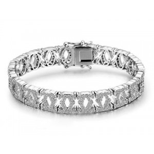 C De Cartier Bracelet in 18kt White Gold with Full Paved Diamonds