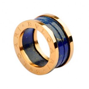 Bvlgari BZERO1 Ring in 18kt Pink Gold with Blue Marble