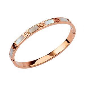 Cartier 18kt Pink Gold Love Bangle with Mother of Pearl