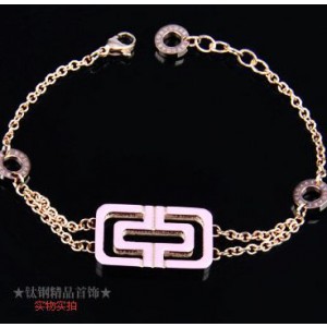 Bvlgari PARENTESI Bracelet in 18kt Pink Gold with Pink Charm