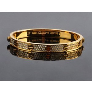 Cartier Yellow Gold Love Bracelet With Paved Diamonds+Free Screwdriver