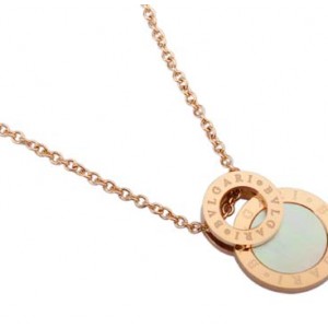 Bvlgari Necklace in 18kt Pink Gold with White Ceramic