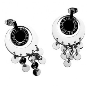 Bvlgari Earrings in 18kt White Gold with Black Onyx