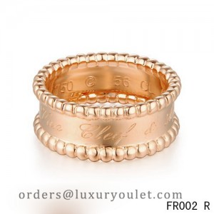 Van Cleef & Arpels Perlee Signature Ring,Pink Gold