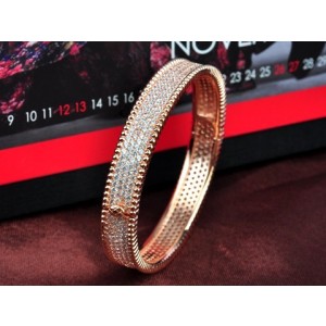 Van Cleef & Arpels Perlee Diamond Bracelet in 18kt Pink Gold, Medium Model
