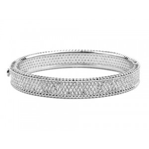 Van Cleef & Arpels Perlee Diamond Bracelet in 18kt White Gold, Medium Model
